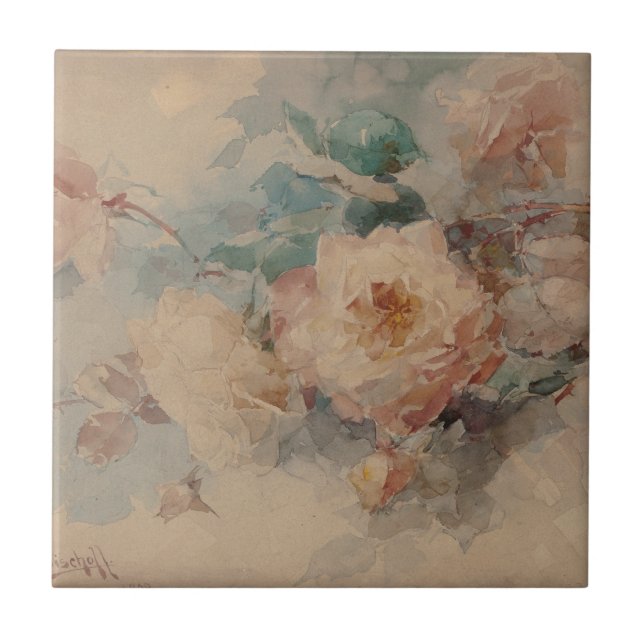 Bouquet of Roses – Franz Bischoff Tile (Front)