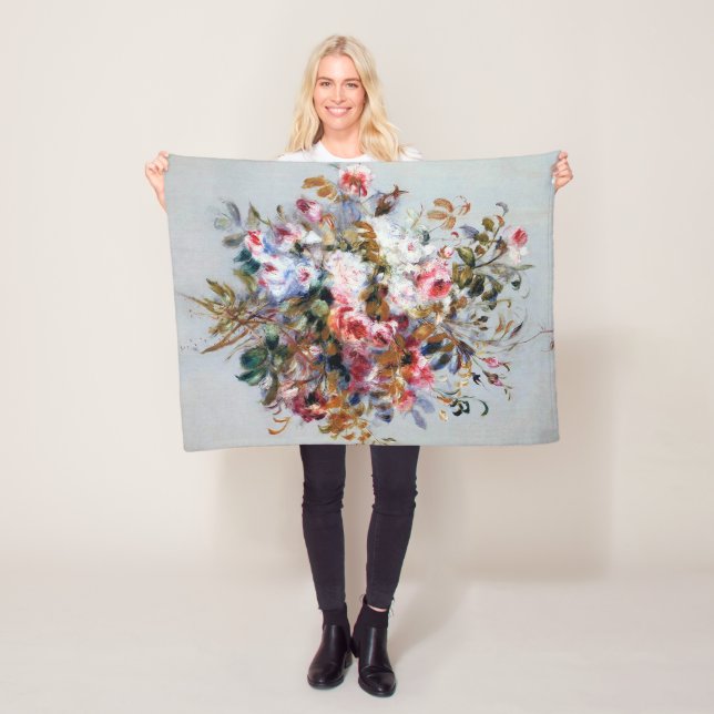 Bouquet of Roses, Renoir Fleece Blanket (In Situ)