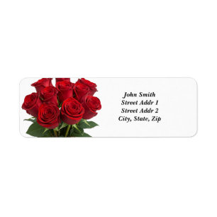 Bouquet of Roses Return address Label