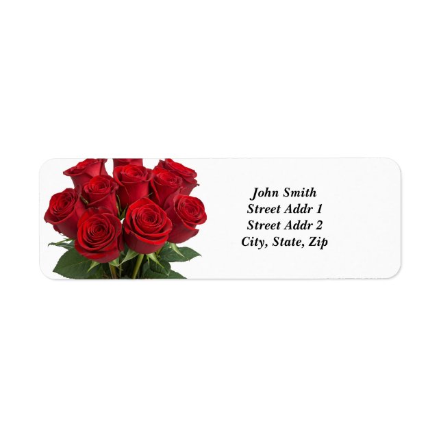 Bouquet of Roses Return address Label (Front)
