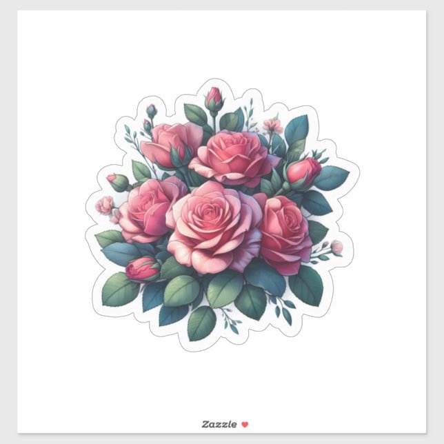 Bouquet of Roses Sticker (Sheet)