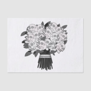 Bouquet of Skull Roses Black & White Party Tissue Paper