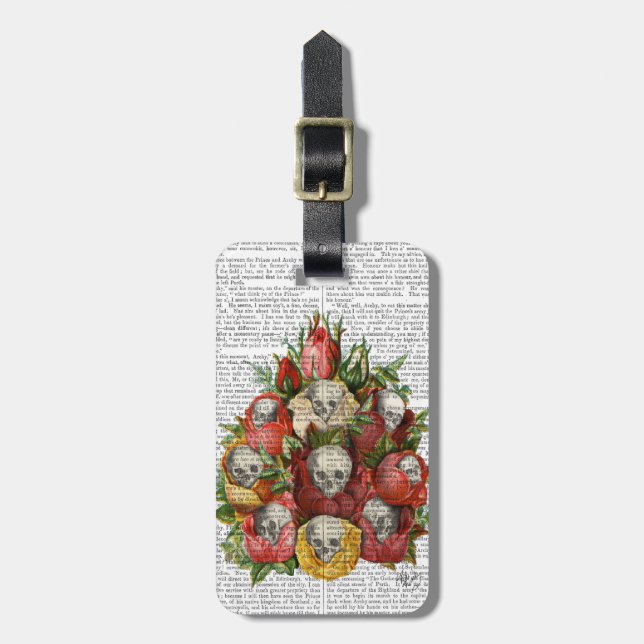 Bouquet of Skulls Luggage Tag (Front Vertical)