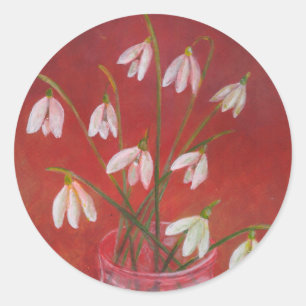Bouquet of Snowdrops  Classic Round Sticker