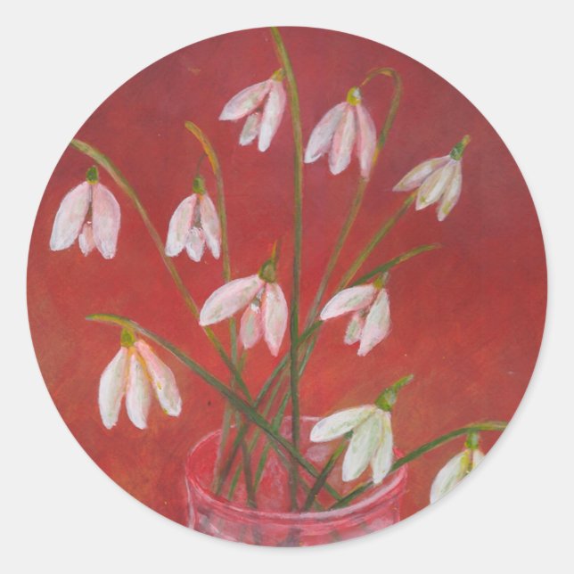 Bouquet of Snowdrops  Classic Round Sticker (Front)