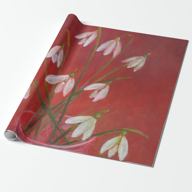 Bouquet of Snowdrops  Wrapping Paper (Unrolled)
