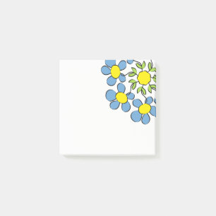 Bouquet of spring flowers post-it notes