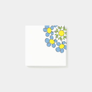 Bouquet of spring flowers post-it notes