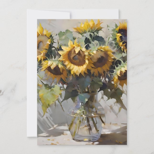 Bouquet Of Sunflowers A - Oils Holiday Card (Front)