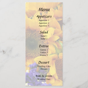 Bouquet of Sunflowers and Purple Statice Menu