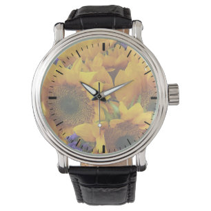 Bouquet of Sunflowers and Purple Statice Watch