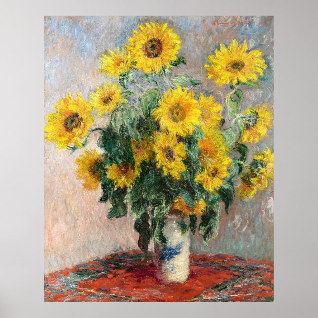 Bouquet of Sunflowers by Claude Monet Classic Poster (Front)