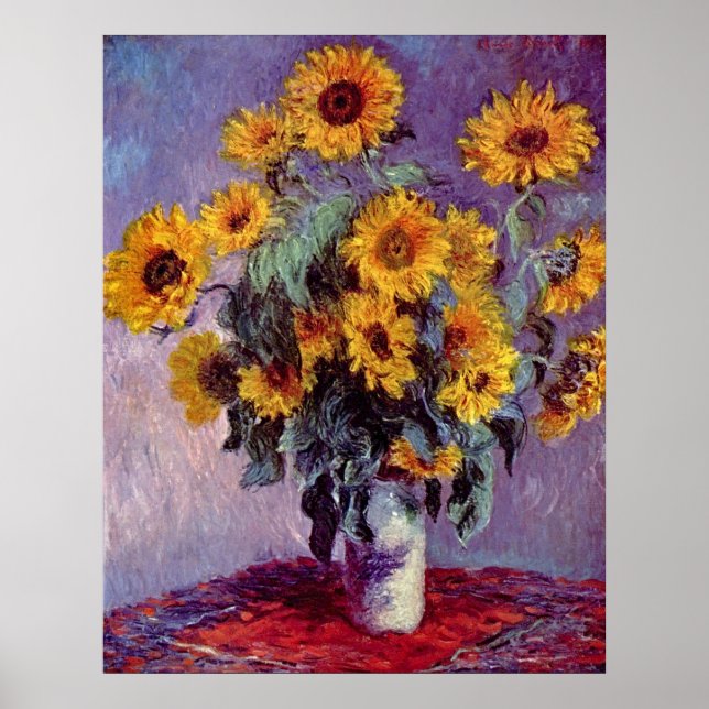 Bouquet of Sunflowers by Claude Monet Poster (Front)