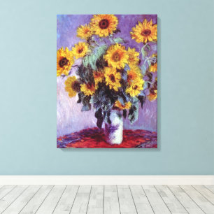 Bouquet of Sunflowers by Claude Monet, Vintage Art Canvas Print