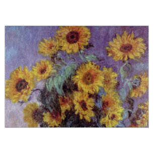 Bouquet of Sunflowers by Claude Monet, Vintage Art Cutting Board
