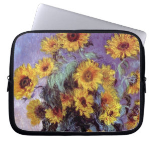 Bouquet of Sunflowers by Claude Monet, Vintage Art Laptop Sleeve