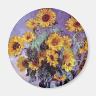 Bouquet of Sunflowers by Claude Monet, Vintage Art Magnet