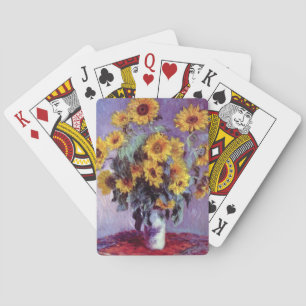 Bouquet of Sunflowers by Claude Monet, Vintage Art Playing Cards