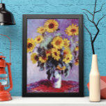 Bouquet of Sunflowers by Claude Monet, Vintage Art Poster<br><div class="desc">Bouquet of Sunflowers (1881) by Claude Monet is a vintage impressionist fine art floral still life painting. Yellow blooming flowers from the garden. A bouquet of summer season sunflower in a vase. About the artist: Claude Monet (1840-1926) was a founder of the French impressionist painting movement with most of his...</div>