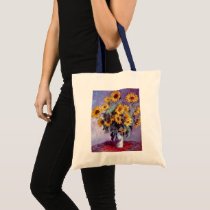 Bouquet of Sunflowers by Claude Monet, Vintage Art Tote Bag