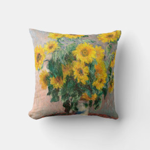 Bouquet of Sunflowers by Monet Impressionist Cushion