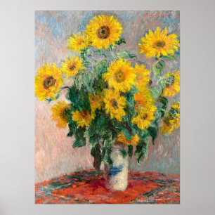 Bouquet of Sunflowers by Monet Impressionist Poster