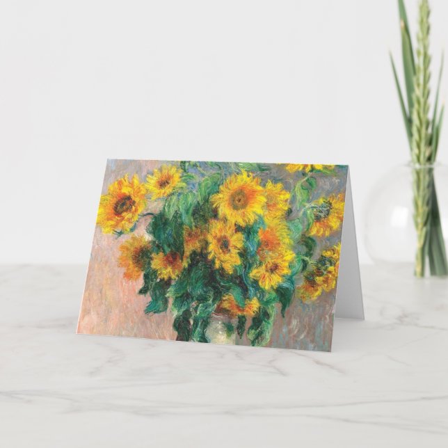 Bouquet Of Sunflowers Claude Monet Card (Front)