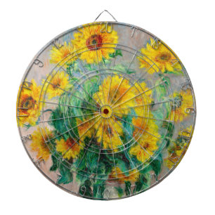 Bouquet of Sunflowers Claude Monet Dartboard