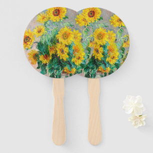 Bouquet of Sunflowers Claude Monet    Hand Fan