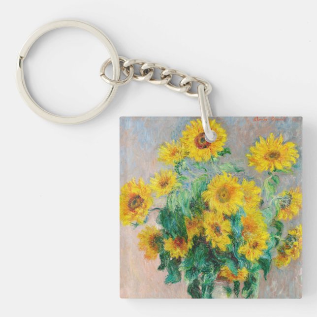 Bouquet of Sunflowers Claude Monet      Key Ring (Front)