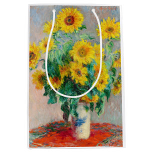 Bouquet of Sunflowers Claude Monet    Medium Gift Bag