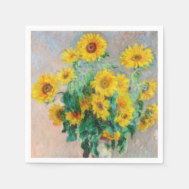 Bouquet of Sunflowers Claude Monet    Napkin (Front)