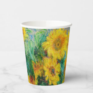 Bouquet of Sunflowers Claude Monet Paper Cups