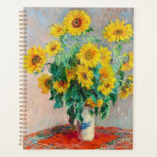 Bouquet of Sunflowers Claude Monet    Planner (Front)