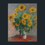 Bouquet of Sunflowers | Claude Monet Postcard<br><div class="desc">Bouquet of Sunflowers (1881) by Claude Monet (French, 1840–1926) is a radiant still life that captures the bold vibrancy and textured beauty of sunflowers. With his signature impressionist brushwork, Monet transforms the flowers into a dynamic study of colour and light, celebrating their golden hues and natural vitality. This artwork reflects...</div>