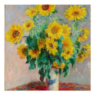 Bouquet of Sunflowers Claude Monet Poster