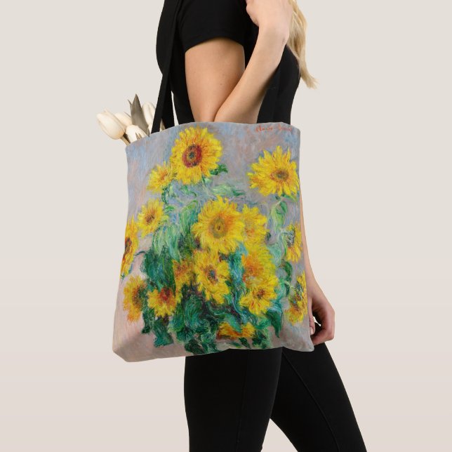 Bouquet of Sunflowers Claude Monet     Tote Bag (Close Up)