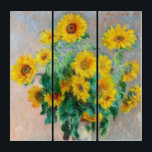 Bouquet of Sunflowers Claude Monet   Triptych<br><div class="desc">Bouquet of Sunflowers. Claude Monet. 1881. Reproduction of famous works of art  images in the public domain.</div>