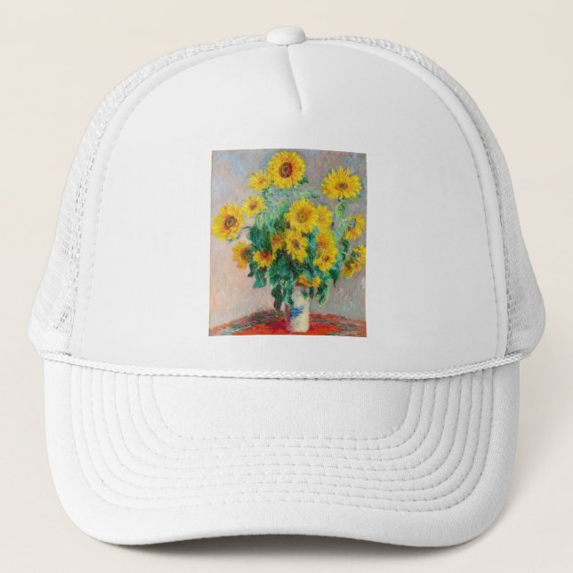 Bouquet of Sunflowers Claude Monet     Trucker Hat (Front)