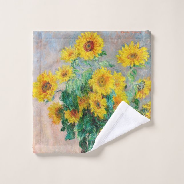 Bouquet of Sunflowers Claude Monet   Wash Cloth (Wash Cloth)
