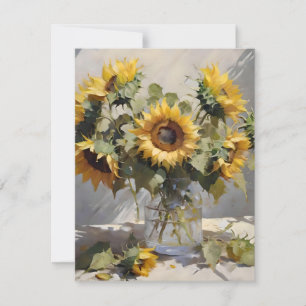 Bouquet Of Sunflowers D - Oils Holiday Card