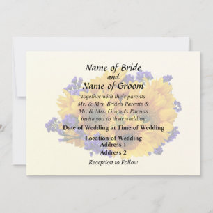 Bouquet of Sunflowers Wedding Supplies Invitation