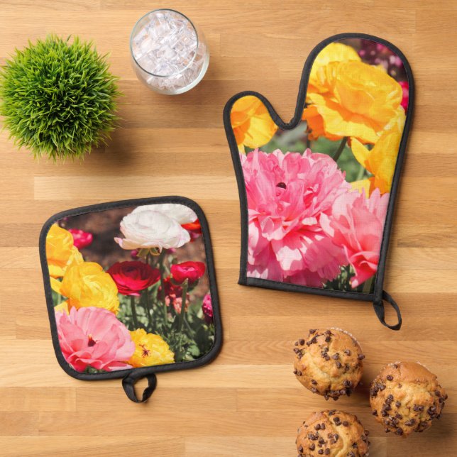 Bouquet of Sunshine  Oven Mitt & Pot Holder Set (Top Down)