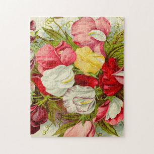 Bouquet of sweet pea flowers jigsaw puzzle