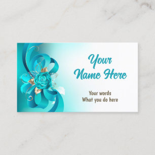 Bouquet of Turquoise Roses Business Card