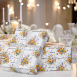 Bouquet of Wedding Flowers Personalise Names Cute Wrapping Paper<br><div class="desc">Bouquet of Wedding Flowers Personalise Names Cute Wrapping Paper</div>