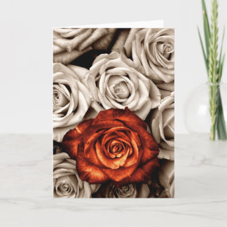 Bouquet of white and Red roses Blank Greeting Card
