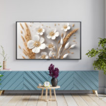 Bouquet of white flowers and wheat ears
