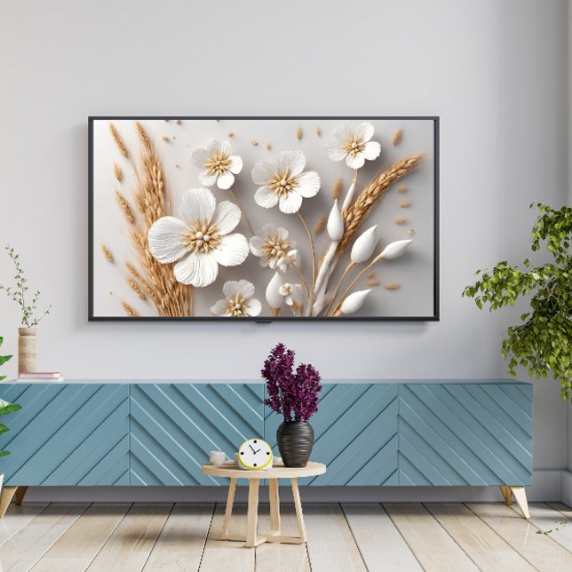 Bouquet of white flowers and wheat ears poster (Creator Uploaded)