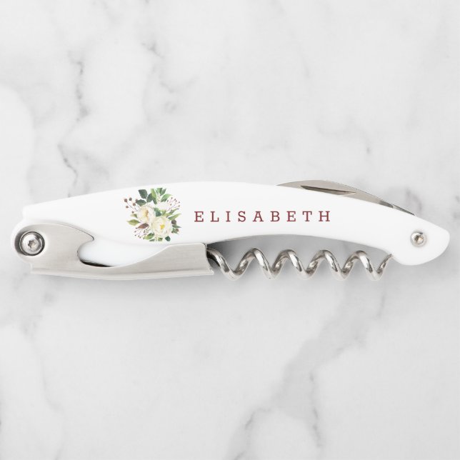 Bouquet of White Roses Corkscrew (Front)